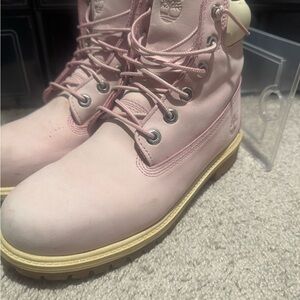 Timberland Women's Pink Combat Boots Size 8